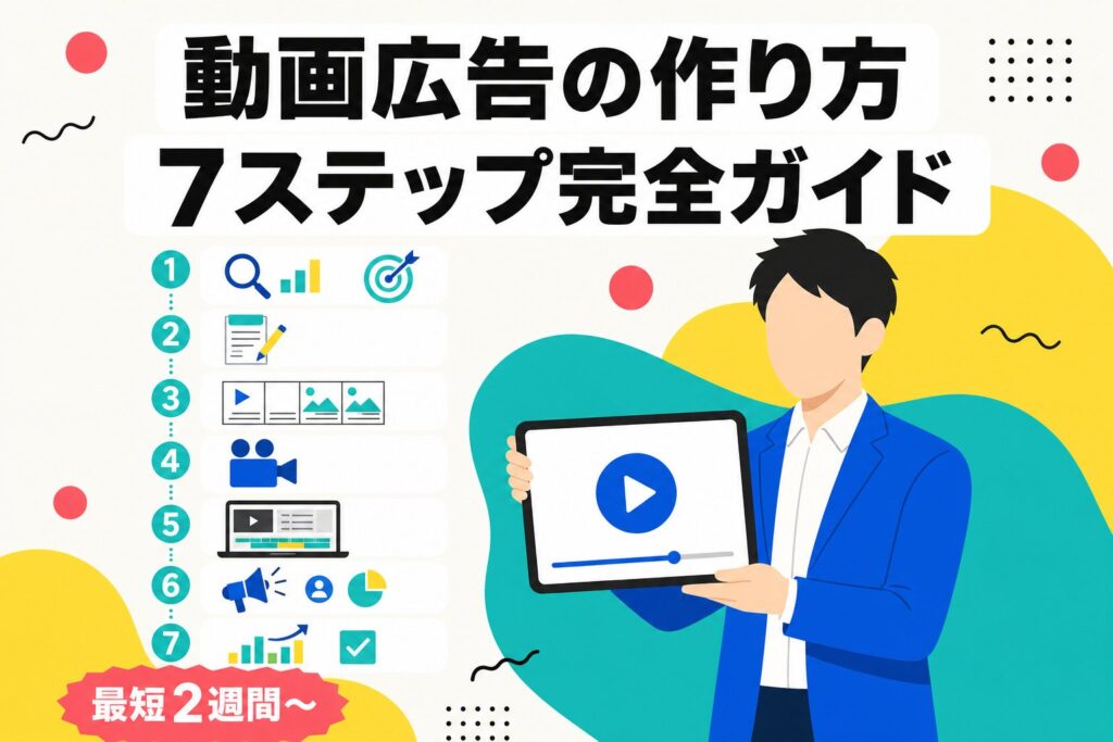 動画広告の作り方7ステップを紹介する記事のアイキャッチ画像