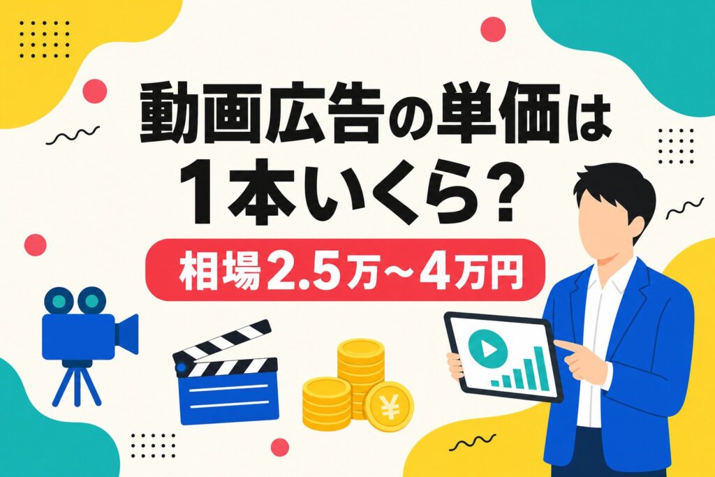 動画広告の単価相場2.5万〜4万円を示すアイキャッチ画像